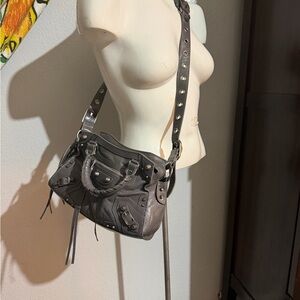 Studded unbranded Gray Leather Crossbody Bag